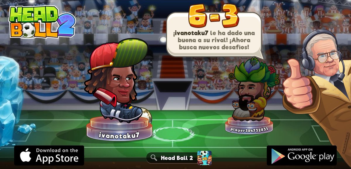 Busco a alguien con quien luchar en Head Ball 2. Mi nombre de usuario es ivanotaku7. ¡Ven y juega conmigo! Puedes descargar el juego en > app.adjust.com/7lb0aee_oovl5up #headball2 <a href="/HB2Official/">Head Ball 2</a>