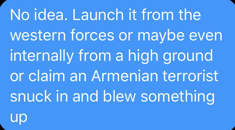 Azeri propaganda fake news was churning out an attack on its own citizens to use it shift narrative. The bottom Blue message is mine from Yesterday.  @daronass666 said a few days ago also something might happen. My retweet of Daron is an hour before news broke. (Check thread) 1/  https://twitter.com/daronass666/status/1317201189914726400