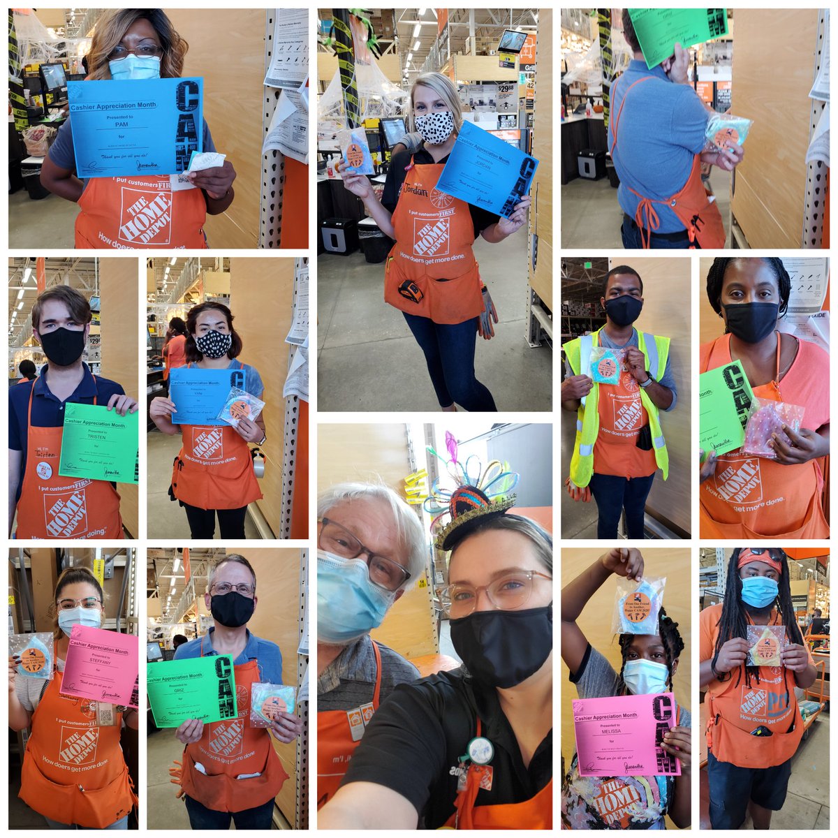 What a fun Friday!! Not only was it crazy hat day but I also got to give out some awards and tie dye mask. Thank you for all you do. You guys rock!  More awards/mask to come!! Happy CAM2020. <a href="/THDSMLisa/">Lisa Holzhauser</a> <a href="/sammie4974/">Samantha George</a> <a href="/GigiPozsar/">Gigi</a>