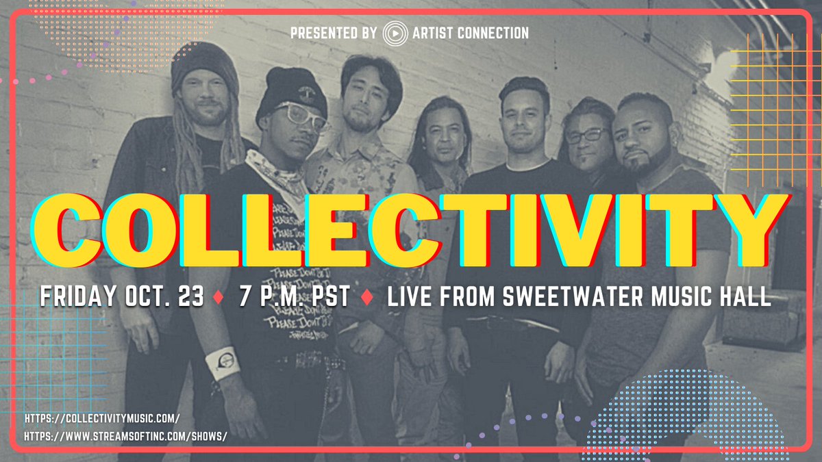 Collectivity, October 23rd, live streamed with Artist Connection. Need I say more?

bit.ly/319ic0q