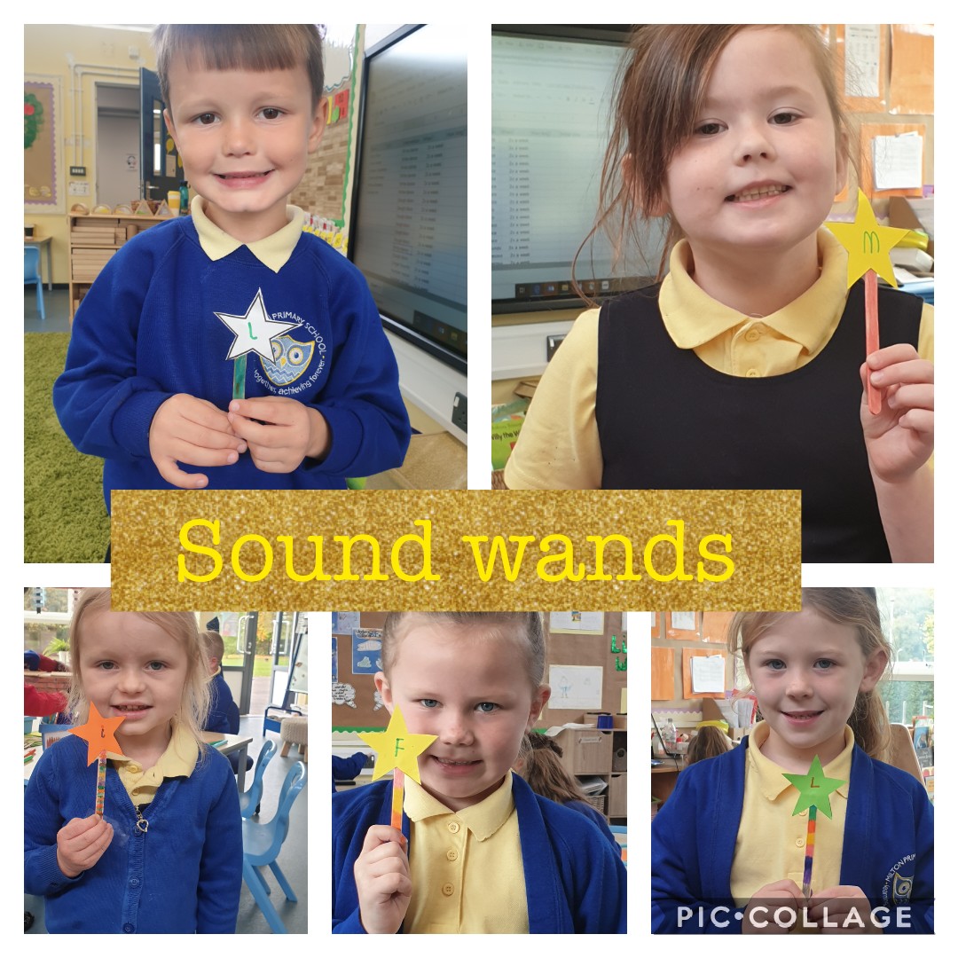 This week we have been reading the book 'Meg and Mog.' Today, the children made magic sound wands during enhanced provision. Once they made their wand, they chose their own sound and found 3 objects in the classroom that started with the same sound. They had so much fun!