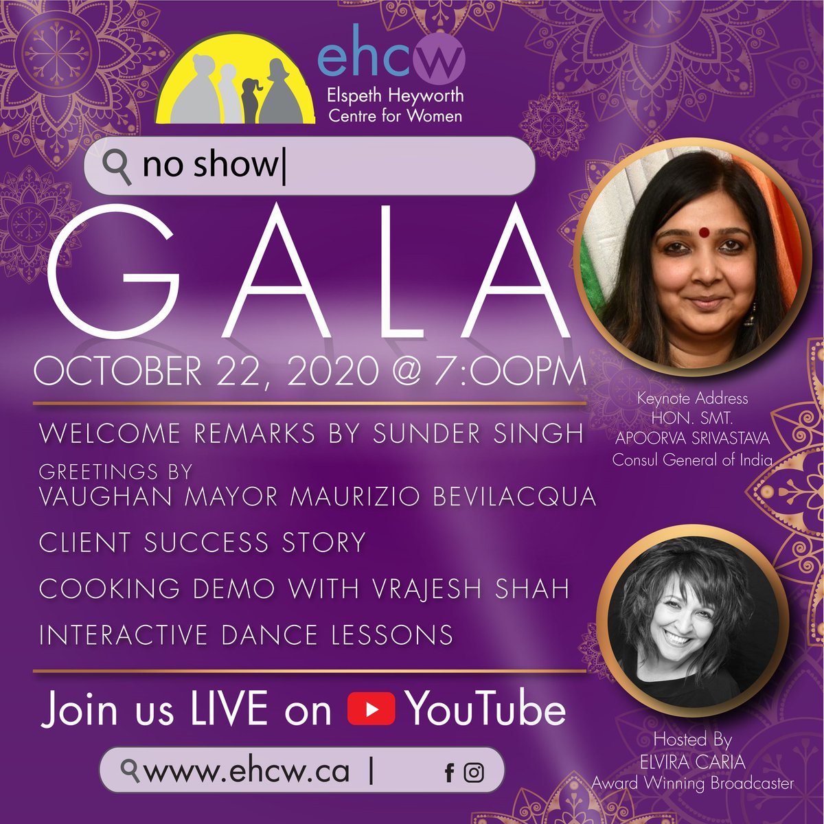 Looking forward to ehcw No Show Gala on Oct.22.  Attendance is free. Everyone is welcome.  Donations are appreciated. #ehcwnoshowgala