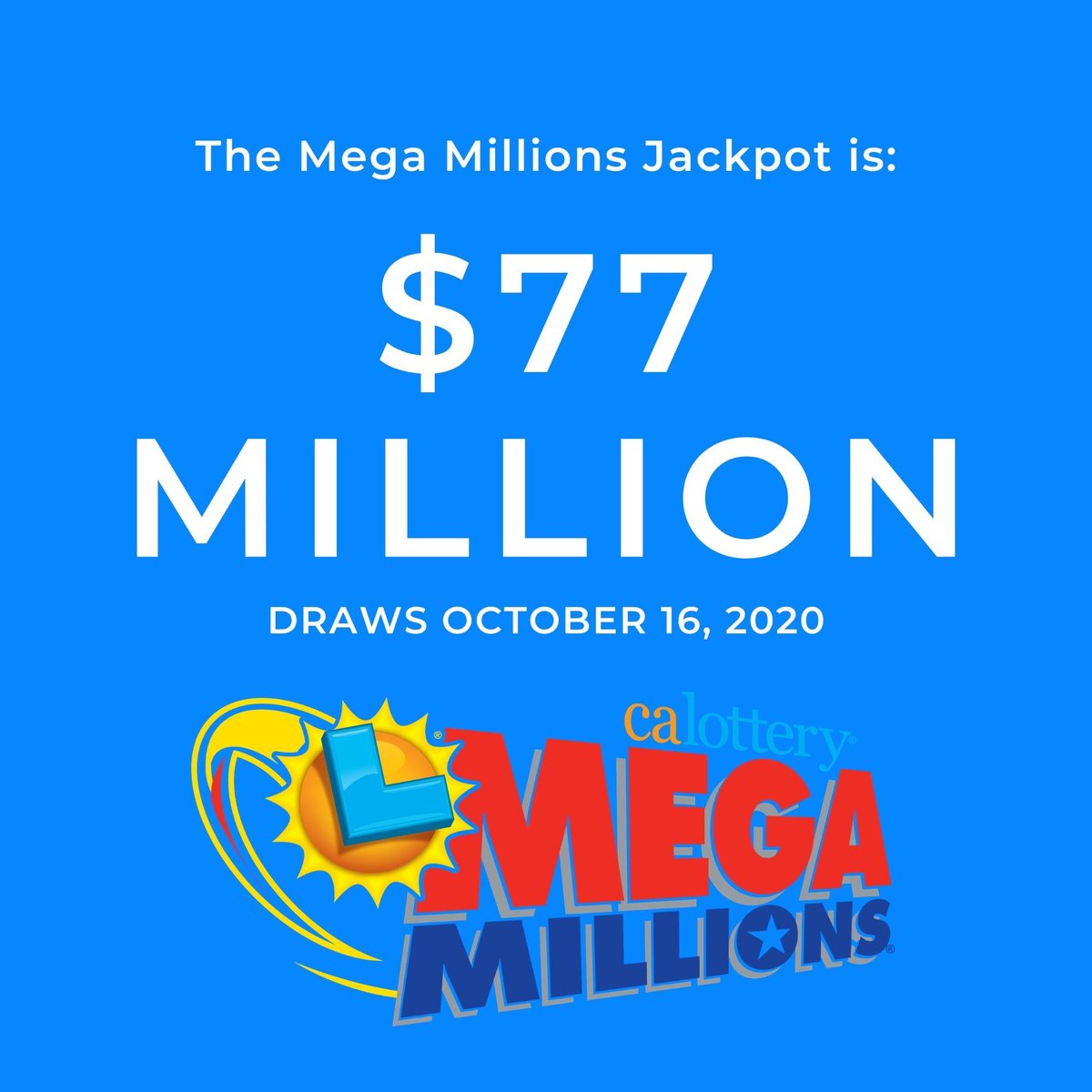 Tonight's Mega Millions jackpot is $77 million dollars! What would you do with it? #MegaMillions #JackpotAlert #calottery https://t.co/Nc8zXC8vW2