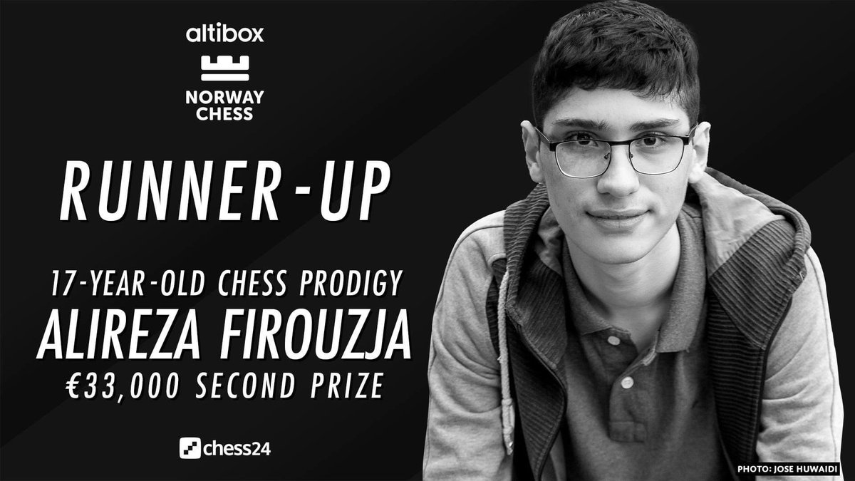 Mohammadreza Firouzja on X: 🔥Second place before the world champion in  Norway Super Tournament at the age of 17. He obviously deserved more but  still ! Just incredible and he is the