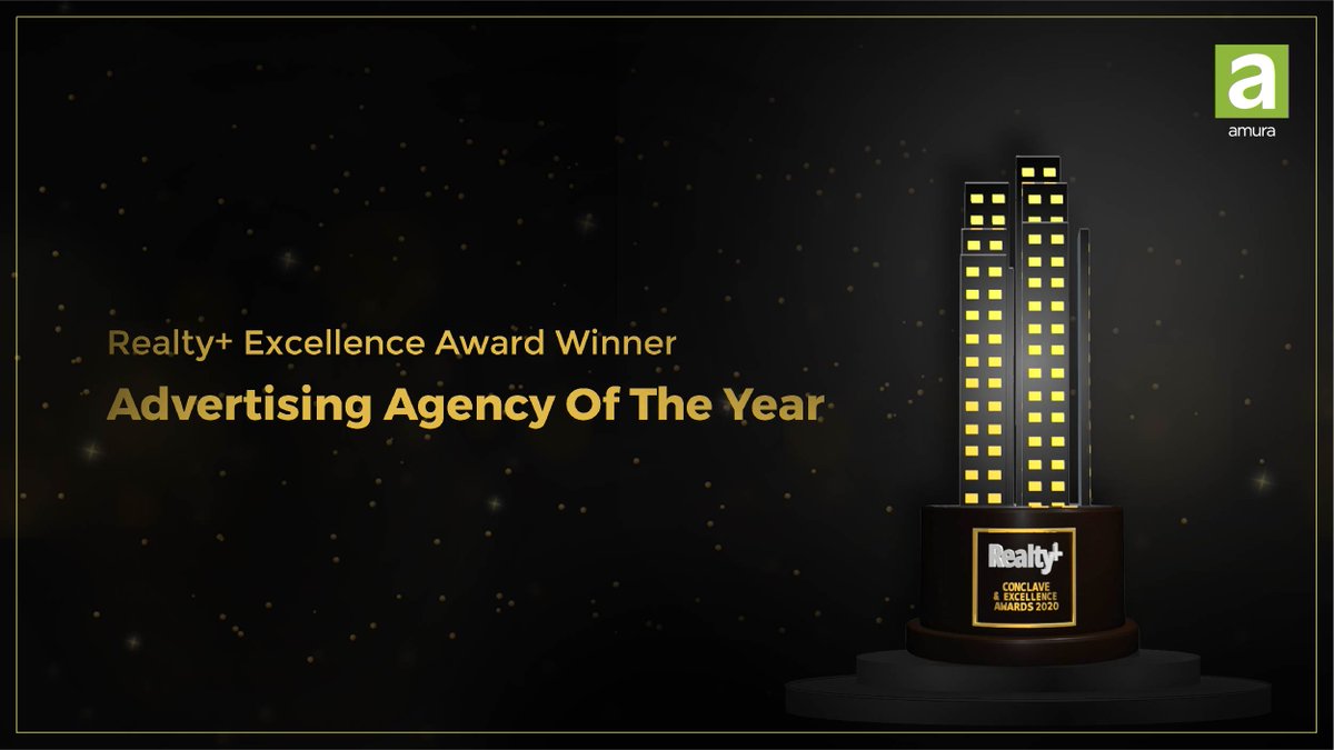 amuratech's tweet photo. Here’s some good news! We were awarded the Advertising Agency Of The Year awards at The Realty+ Excellence Awards for our outstanding digital campaign achievements for Hiranandani Regent Hill.

#AdvertisingAgencyOfTheYear #GrowthMarketing 
#ClientGrowth #Amura https://t.co/yDhUyxnY82