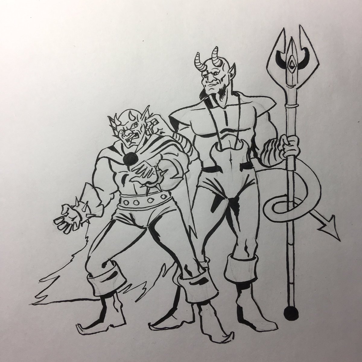 Benjamin Ziegler Day 15 16 Etrigan And Blue Devil Sketch Sketching Drawing Painting Malen Zeichnen Inking Ink Illustration Illustrator Comic Comics Graphicnovel Dc Dccomics Justiceleague Justiceleaguedark Etrigan Demon