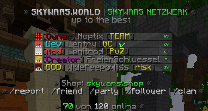 ‼️ Änderung ‼️

Wir haben den YouTube Rang zu "Creator" umbenannt, da wir auch viele Twitch Streamer als Unterstützer haben und wir daher den Rang "Creator" sinnvoller als "YT" erachten.