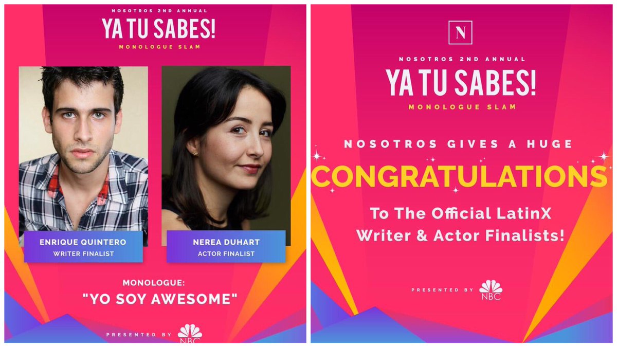 DORKSIDED787's tweet photo. Cat’s out of the bag!! Thank you @nbc and @NosotrosOrg for this incredible oportunity and for fighting for latino representation! And thank you @TrinityArtists for being such awesome managers! @nbctalent #Nosotros #RepresentationMatters #YaTuSabes #NBCUniTips #Latinx #Boricua https://t.co/zPfB2S47e0