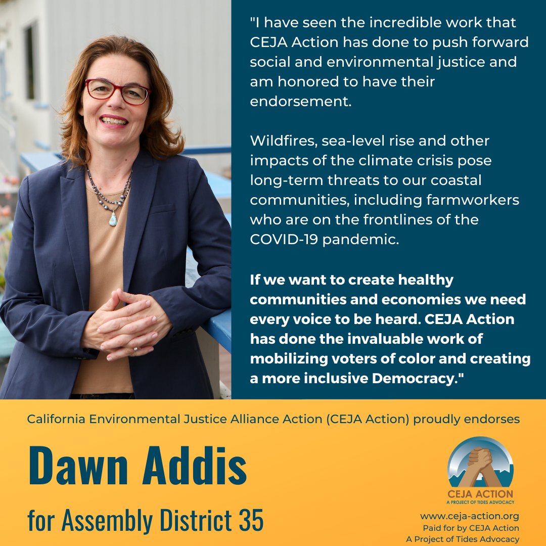 cejaaction's tweet photo. 💪🏽 🗳  From Santa Cruz to Ventura: we're proud to endorse candidates who protect central coast communities from polluters, climate change; and uplift families &amp; CA's essential frontline workers! ✅✅✅  Check out our 2020 #EJVoterGuide at https://t.co/J8udlKTzuj #EJChamps4CA https://t.co/0A3bTrXMcj
