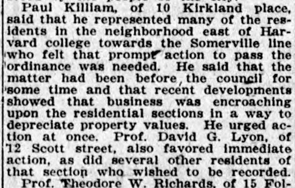 One difference between 1922 Cambridge residents in favor of stricter zoning regime and 2020 residents: They were a lot more up-front about it being about property values back then. And hey, I guess it worked!  https://twitter.com/everylotcambma/status/1288648038634979328