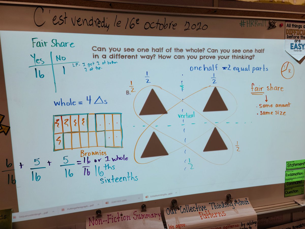 MrsDosmansClass's tweet photo. I did a little digging today to see how.students reasoned with fractions. I am excited to go deeper i to the world of fractio s with my #amazingmathematicians #HRRm11 https://t.co/OOtdZZoHUv