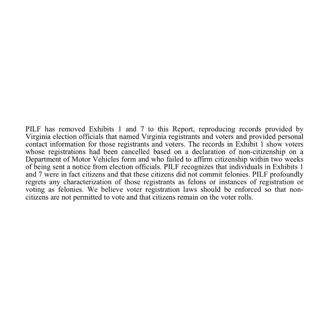 Despite media promotion and White House attention, the reports were incorrect. As part of a settlement, PILF inserted a disclaimer on "Alien Invasion" and its sequel stating that individuals they publicly alleged to be felonious noncitizens were not.  https://www.snopes.com/news/2020/10/15/the-fog-of-war?utm_source=thread&utm_medium=social&utm_campaign=pilfthread