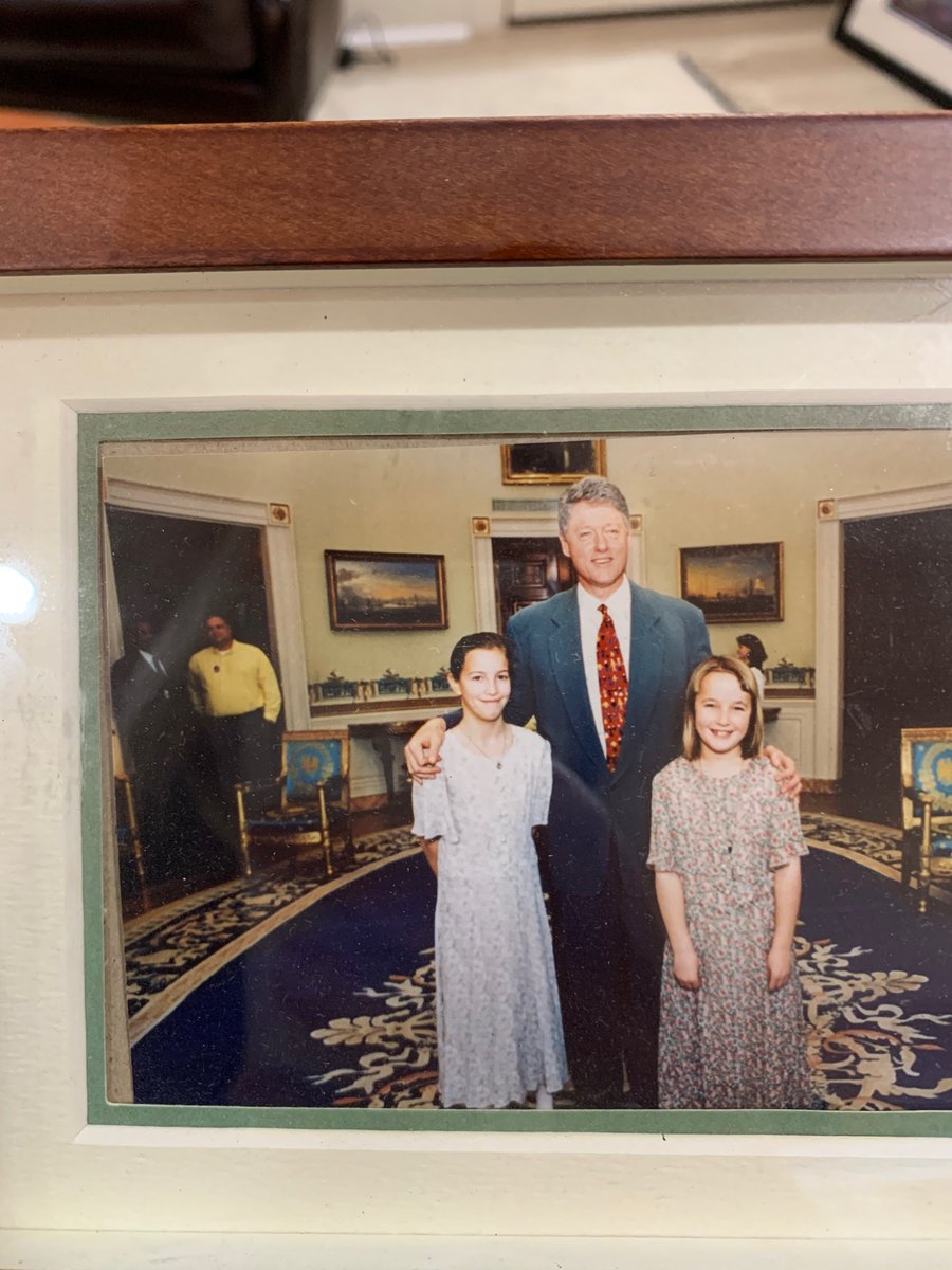 It’s this picture of me with Bill Clinton in 1993. At right you see a vision of what I would have looked like as an adult without orthodontic intervention. At left, in the yellow shirt, for some reason, unbelievably: Webb Hubbell