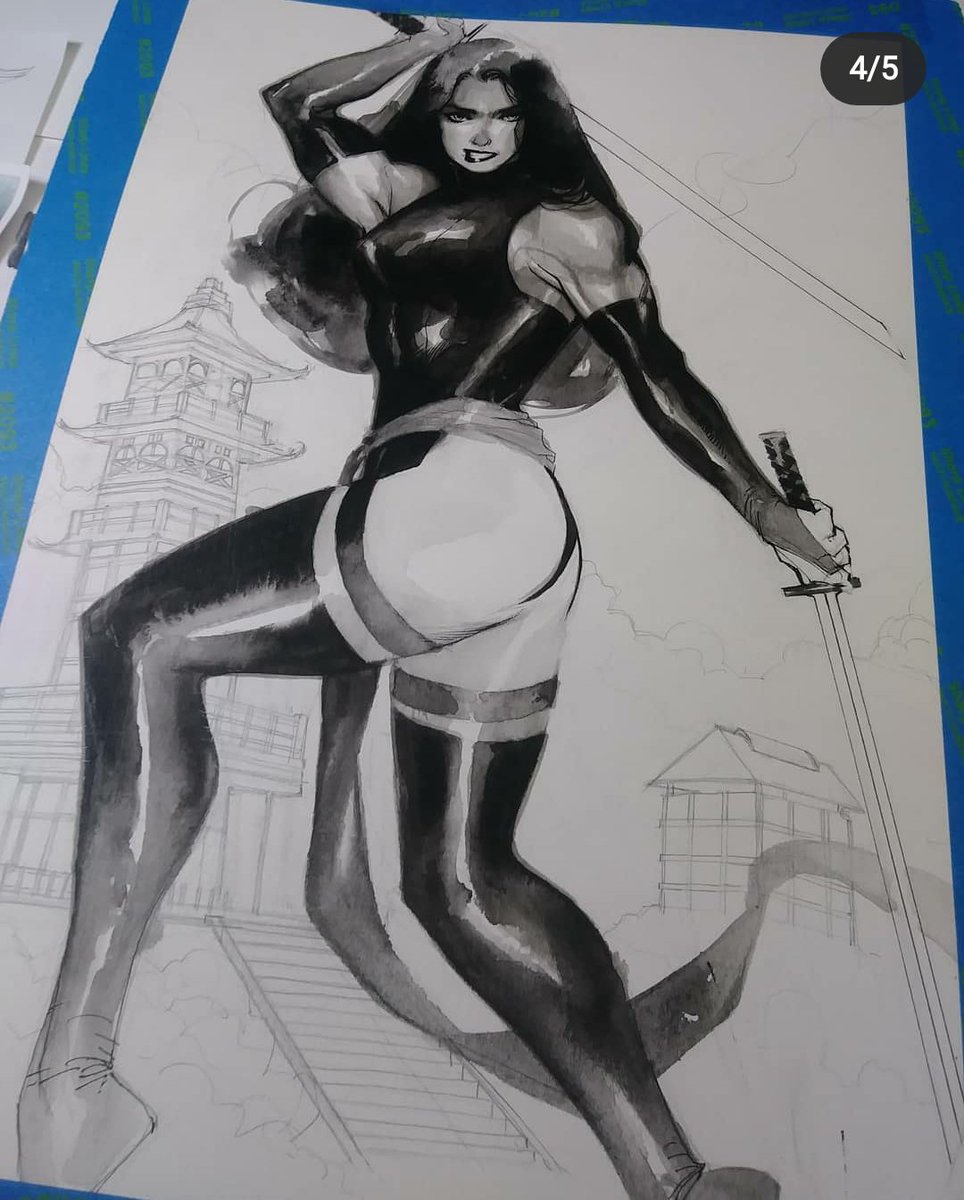 Staying focused in latex and blues.11x17 #artiste #artist #art #commissions #xmen #psylocke #psylockecosplay #xbabes #strongfemalecharacters #mutants #marvelcomics @marvel #comics