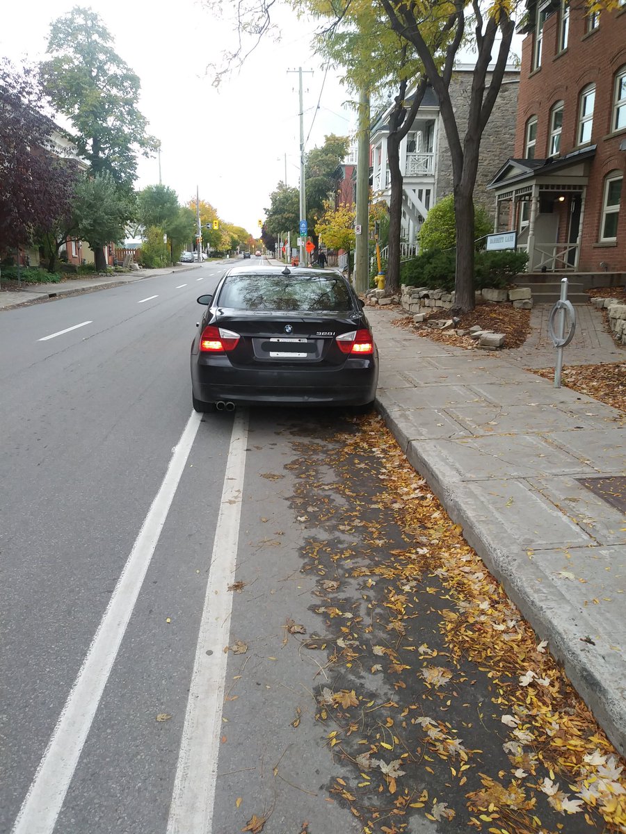 We encountered only one person parked in the bike lane on St. Patrick! They moved after I rang my bell and waited for a while, so courteous.