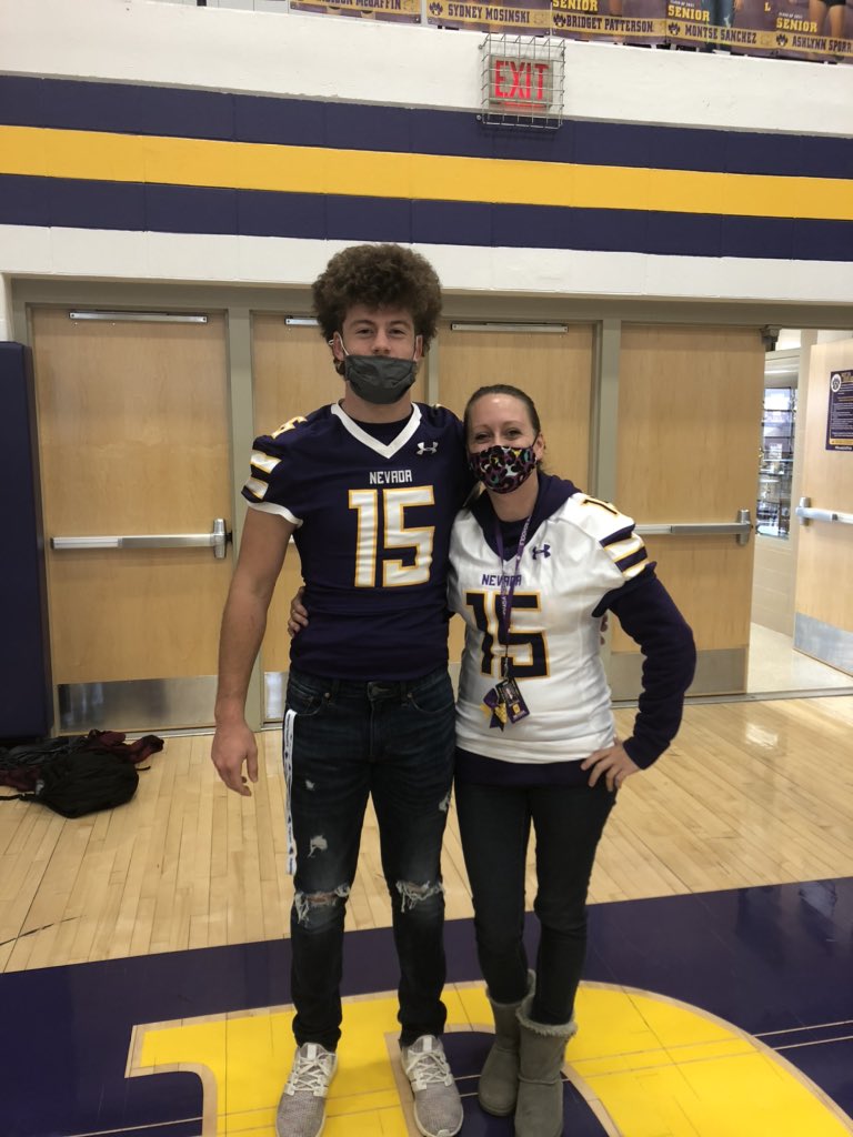 mskanealgebra's tweet photo. Honored to be wearing @ayden_rhodes jersey today! He’s such a hard worker and great kid! It’s been awesome watching him do great things over these last 4 years, I can’t wait to see what’s next💜💛 #NevadaCubPride https://t.co/oLdV9HPqTB