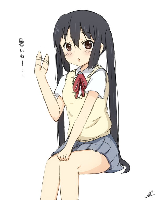 中野梓 「暑いね～

#けいおん 」|MA-2㌠のイラスト