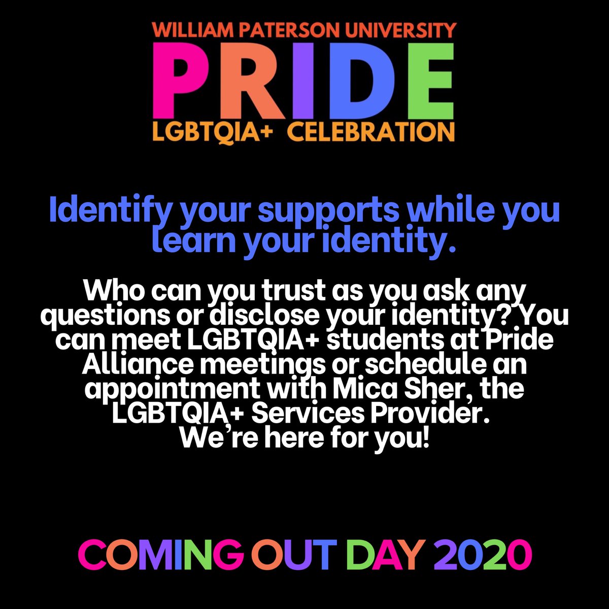 Check out our last coming story in our social media campaign! Thank you @wppridealliance and students for all your support on this project! #wplgbtq