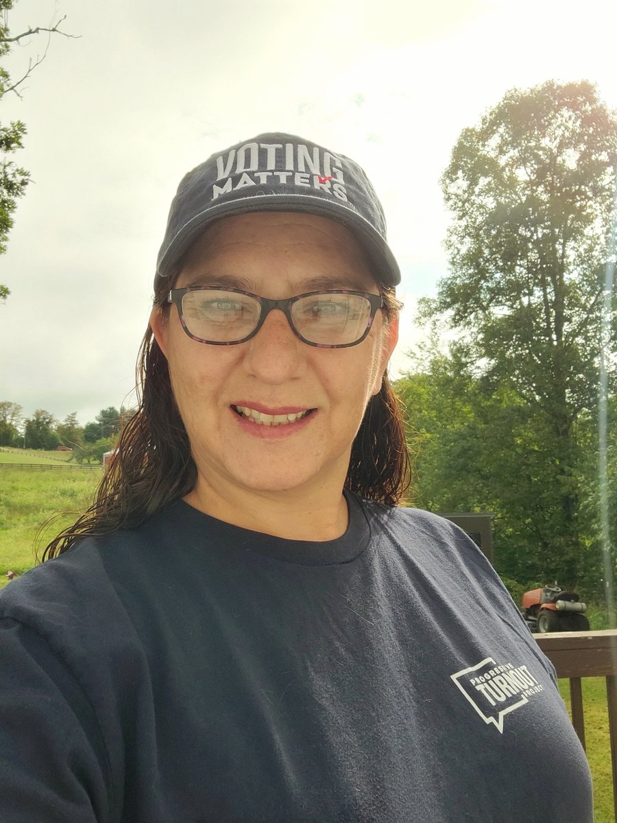 Graciela Perez-Silver, one of our field reps in North Carolina, will be voting in her first presidential election since she became a citizen. She became a citizen “to vote against Trump." She's fired up to be having a dialogue with Latinos about why  #votingmatters! 7/x