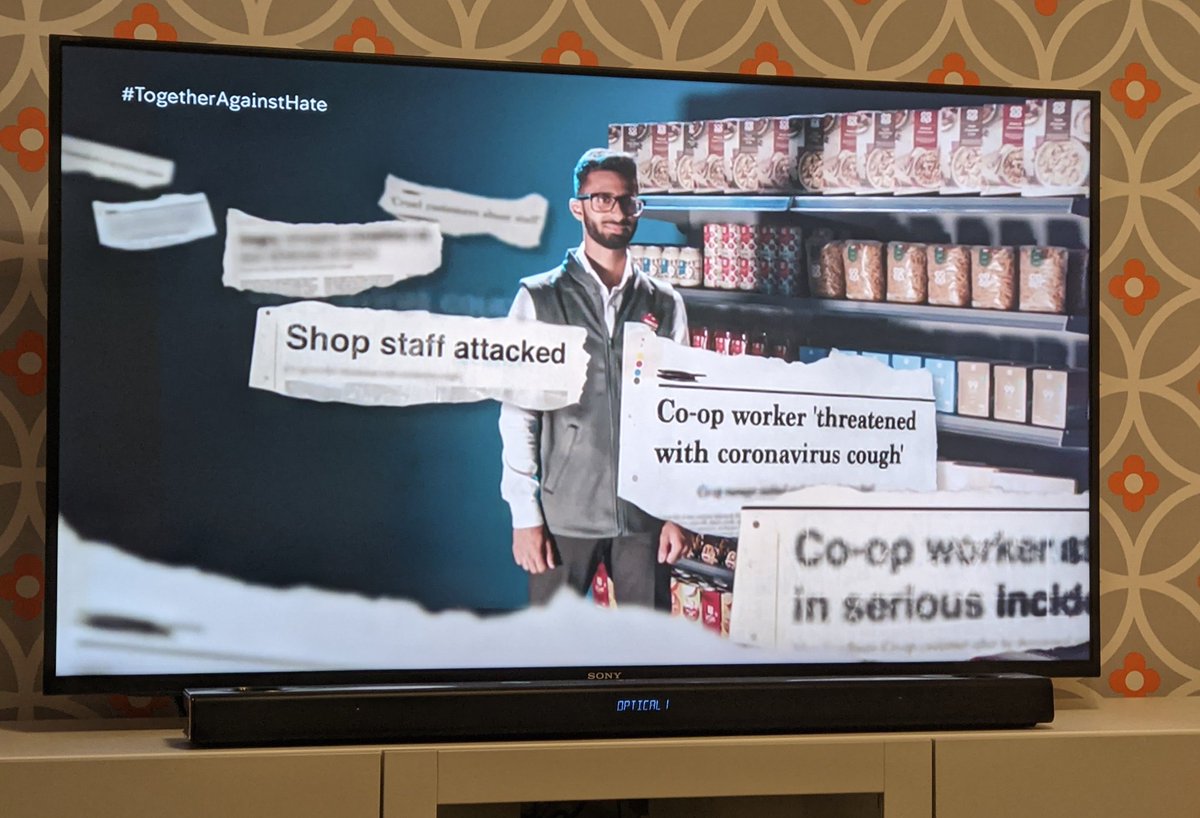 Amazing to see this on tv tonight. Well done to nationwide, network rail and the coop. We have to make a stand for our workers. Abuse is not ok. 
<a href="/coopuk/">Co-op</a> <a href="/AskNationwide/">Nationwide</a> <a href="/networkrail/">Network Rail</a> #TogetherAgainstHate