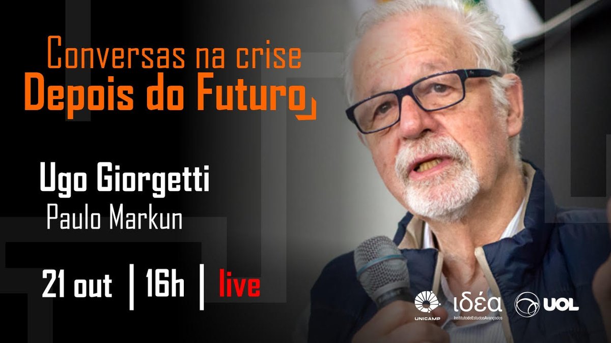 jamannis's tweet photo. 21 out. 2020 - 16h - DEPOIS DO FUTURO: Cinema e pandemia no foco do diretor UGO GIORGETTI no “Conversas na Crise” - entrevista mediada por Paulo Markun - Instituto de Estudos Avançados (IdEA) da Unicamp em parceria com o portal UOL - https://t.co/jThFoKIM6s https://t.co/OkjcwGc74d
