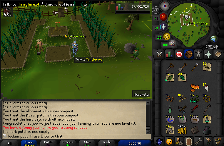 timebrawler's tweet image. welp just chillin doing a farm run and this little guy popped out of a herb patch &amp;amp; this is my first ever osrs pet :0

#uim #farming @AchievementsUim