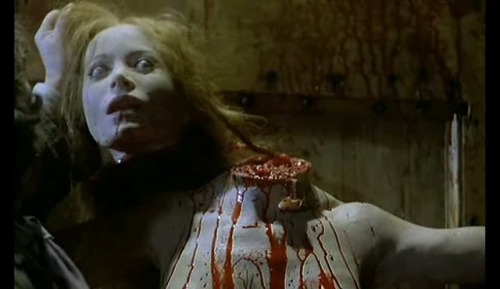 Grapes of Death (1978). French film where pesticides in the grape fields make the resulting wine turn people into zombies. Since they're french, our two unaffected protagonists must have a conversation about why they don't drink wine. Extremely visually striking.