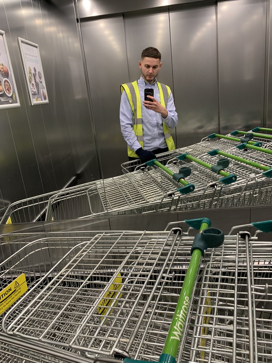 4 years ago I was doing trollies at Sainsburys on a Monday night. I left, worked hard and got a degree from the University of Sheffield. Now I’m doing trollies at Waitrose on a Friday night. Never give up 💫💯💎🛒