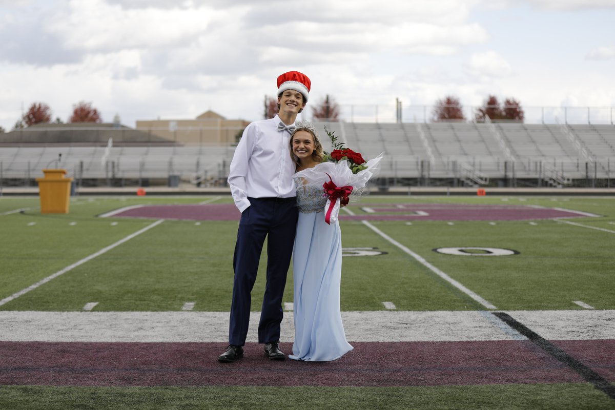 GrandvilleDawgs's tweet photo. Special congrats to our king and queen, Nolan Woodruff and Charli Sanchez! #homecoming2020 #bulldogfamily #wearegrandville https://t.co/8JPrrRur43