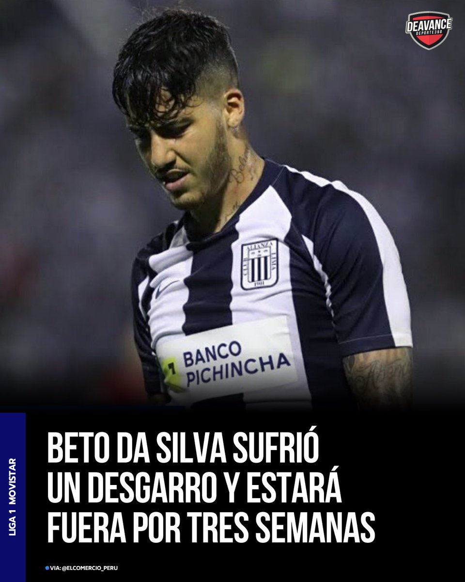 DeAvanceDeporte's tweet photo. [Alianza Lima]🚨 Beto Da Silva se perderá lo que resta de la Fase 1 y los primeros dos partidos de la Fase 2 ya que estará alejado de la actividad profesional debido a una nueva lesión. https://t.co/nC8lZpiITP