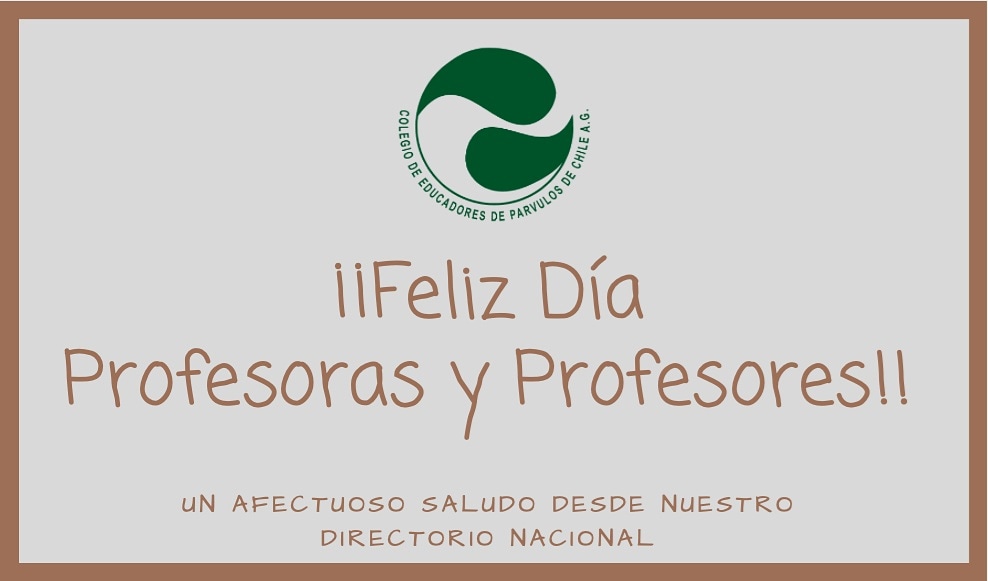 Antes de que termine el día, no podemos dejar de saludar en su día a las profesoras y profesores de nuestro país.

Sin duda ha sido un año difícil, pero les agradecemos y felicitamos por el enorme esfuerzo que ha implicado mantener educación a distancia.

#MuchasGraciasProfes