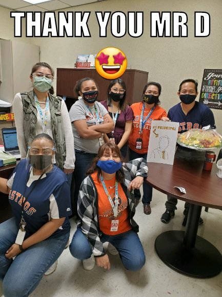 RowenaRabaya's tweet photo. Shout out to our ever dedicated, hardworking, &amp; supportive Principal, Mr D🤩
@norman_dionisio You are a beacon of light in this school. You deserve to relax &amp; enjoy. Cheers 🎉
From the Super 2nd Grade Team😍 @amindformath @DrAnnHill1 @MrsStredic @HarrisElem_Aisd https://t.co/bVJowtZ86r