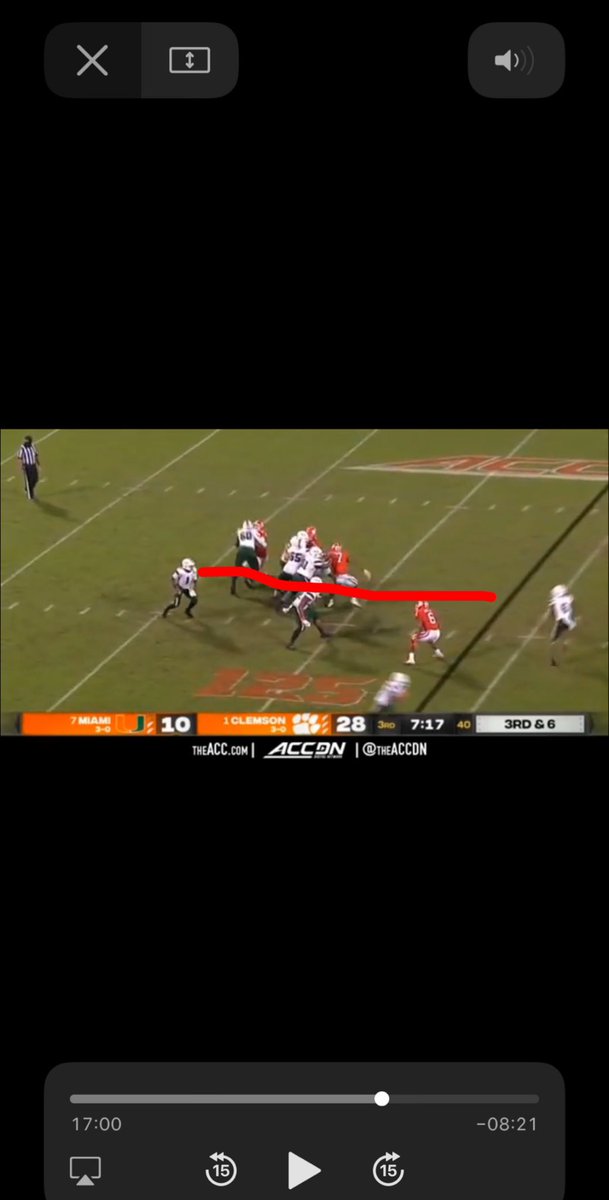 He is looking right at it nobody in the throwing lane thats a 1st down robbing wr of opportunity for yac