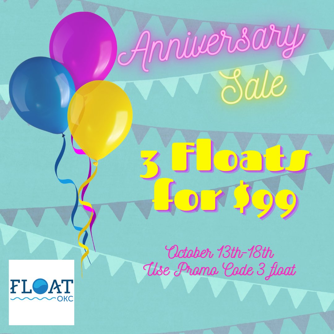 You still have time to take advantage of our 3 floats for $99 this week! Can be used anytime and by multiple people, but must be purchased this week!