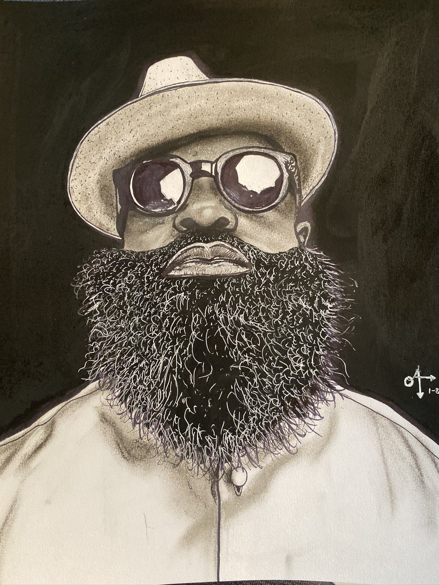 OsheaCarter's tweet photo. Shoutout to @blackthought! His new Album “Streams of Thought Vol :3” is   Fire 🔥. Here’s a portrait I drew of you. @blackthought @questlove @jimmyfallon @OsheaCarter https://t.co/X7qcIzEvJd