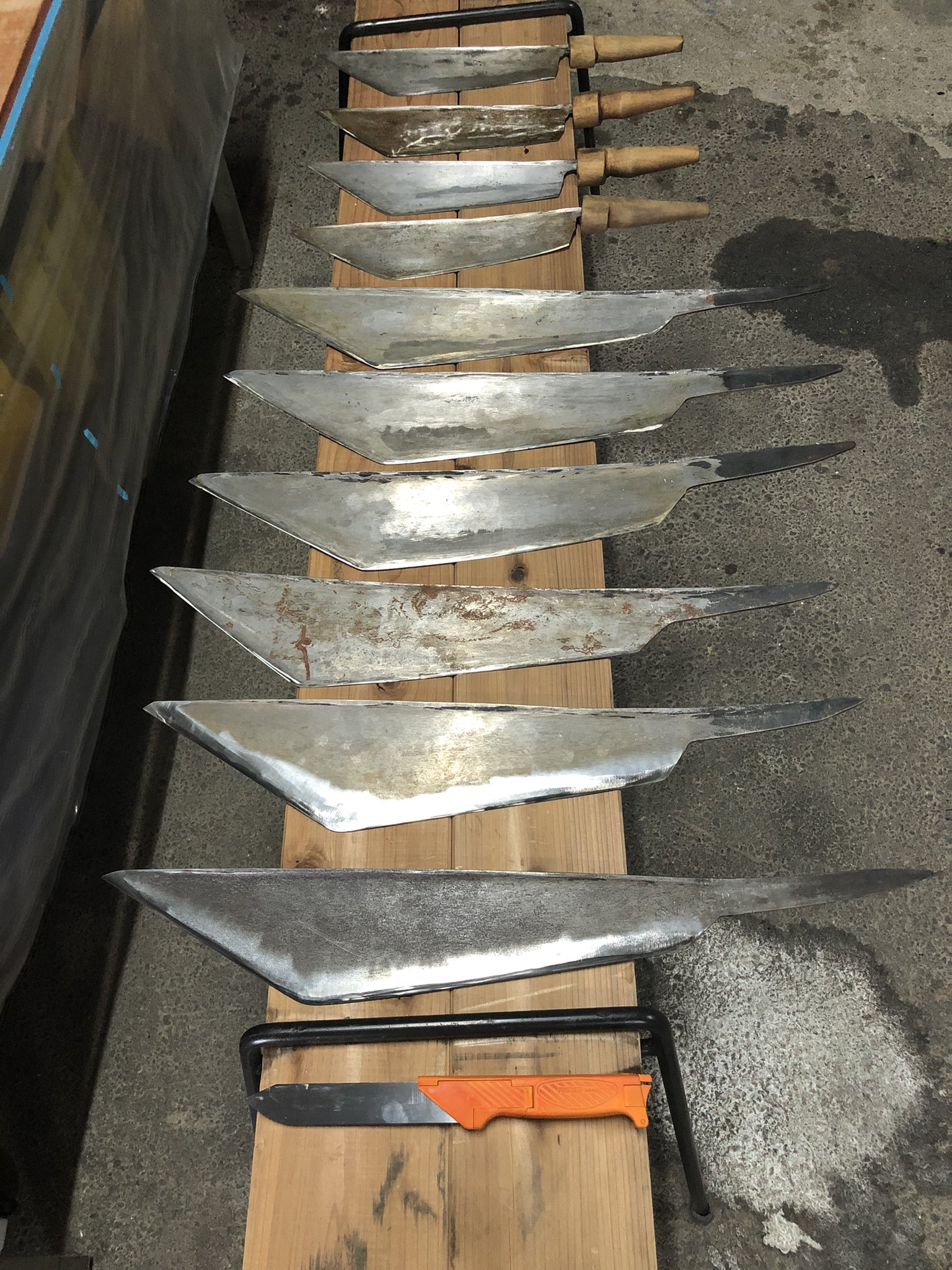 鯨包丁 クジラ解体用包丁 当時物 レア物 在名あり 黒みがかっ