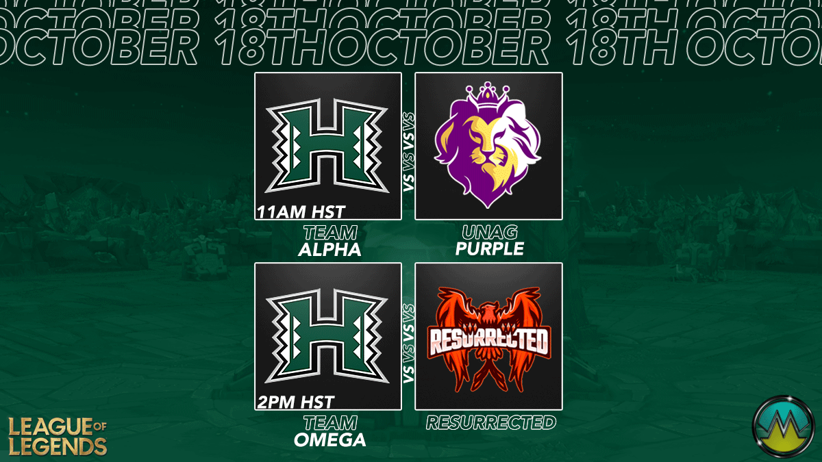 UHEsport's tweet photo. Our upcoming League of Legends matches on the 18th. https://t.co/M1DDD2APKF
