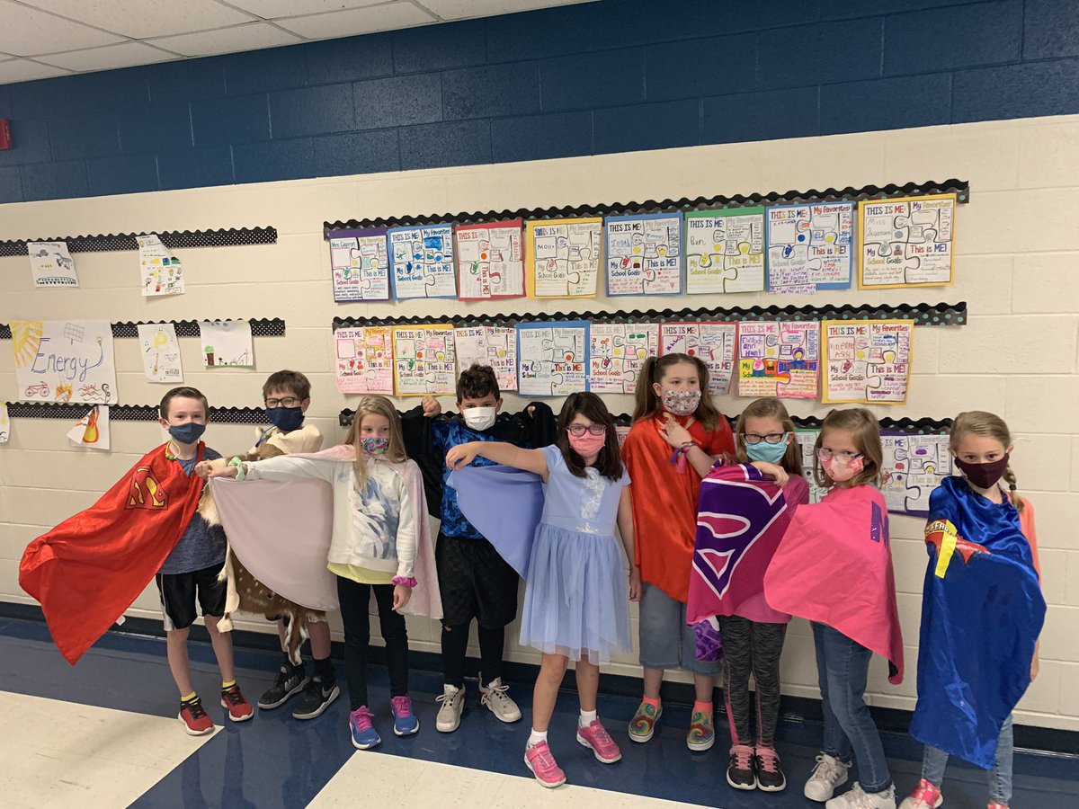 CapronKelly's tweet photo. Look at these super hero fourth graders! https://t.co/IJOhtyt7Ro