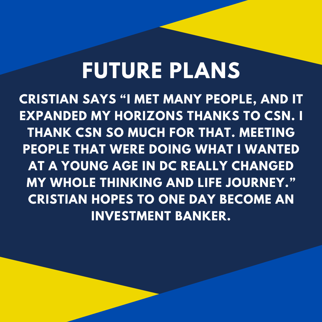 CSN_Recruitment's tweet image. Here at CSN, we have a proud tradition of creating opportunities and changing lives in our community.  Today we&apos;re featuring Cristian Agunia, one of the many #CSNAlumni, who have achieved outstanding success.