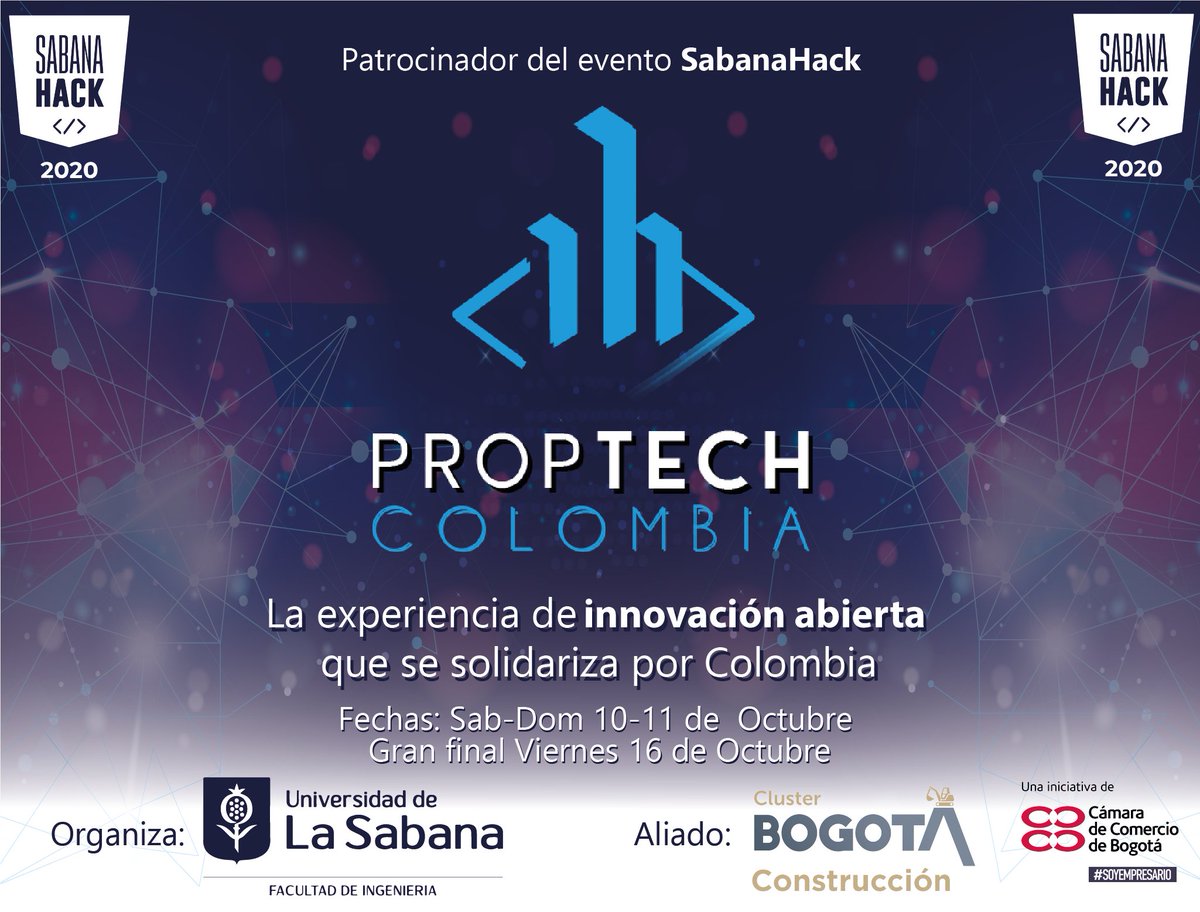 Colombia PropTech (@colproptech) on Twitter photo ¡ESTAMOS #EnVivo DESDE LA GRAN FINAL DE SABANA HACK 2020! Donde somos patrocinadores de este gran evento. <a href="/unisabana/">Universidad de La Sabana</a> LINK: youtube.com/watch?v=hFfxUo… ¡ESTAMOS #EnVivo DESDE LA GRAN FINAL DE SABANA HACK 2020! Donde somos patrocinadores de este gran evento. <a href="/unisabana/">Universidad de La Sabana</a> LINK: youtube.com/watch?v=hFfxUo…