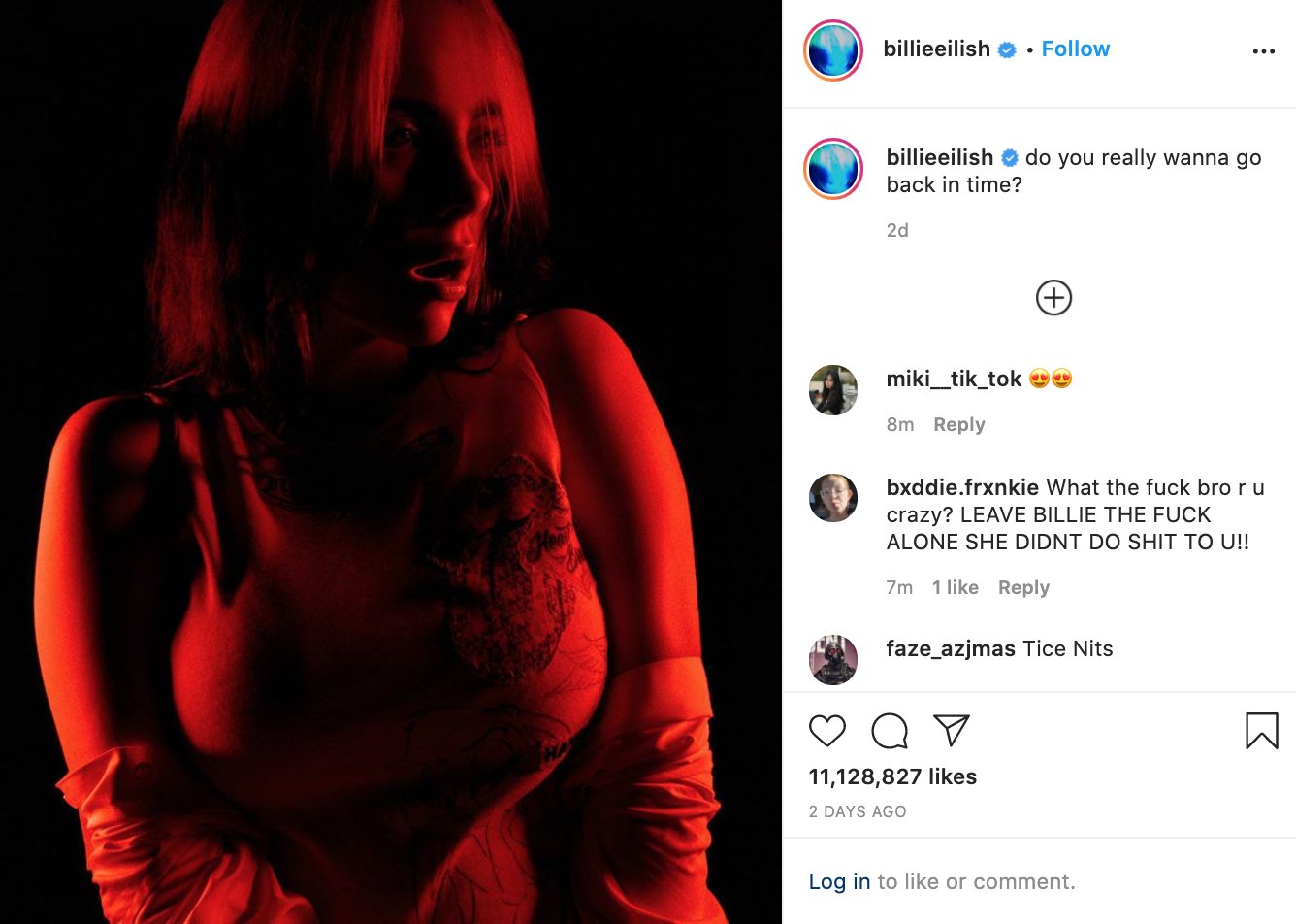 Affinity Magazine on X: In response to body shamers, Billie Eilish posted  a photo on Instagram, captioned do you really wanna go back in time?  Reminder: At age 18, Billie Eilish has