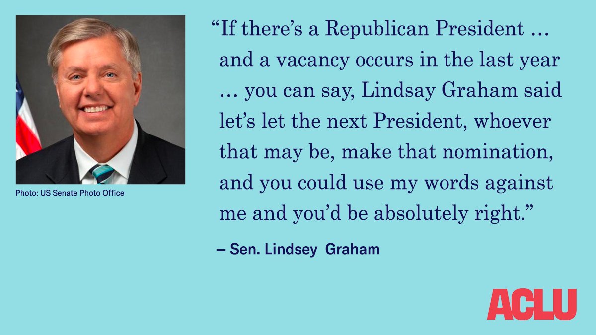 .<a href="/LindseyGrahamSC/">Lindsey Graham</a> you said these words in 2016 when the Senate was voting on Merrick Garland’s nomination. Are your words null now because of partisan politics? As your constituent, I am sick of the double standards. #DelaytheSCOTUSVote