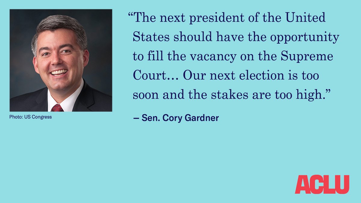 .<a href="/SenCoryGardner/">Cory Gardner</a> you said these words in 2016 when the Senate was voting on Merrick Garland’s nomination. Are your words null now because of partisan politics? As your constituent, I am sick of the double standards. #DelaytheSCOTUSVote