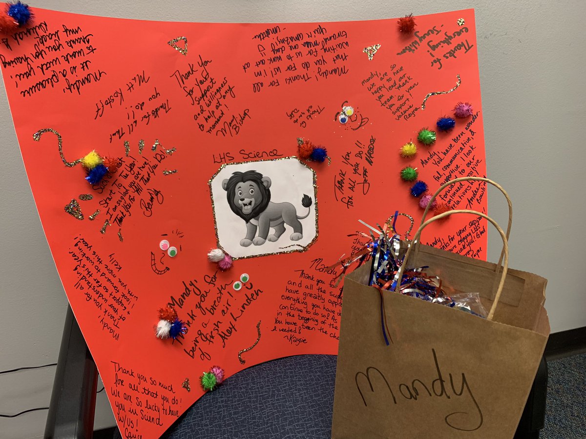 These teachers are THE best! I can’t express my gratitude enough for their thoughtfulness amidst all they’re already giving day in, day out! Thanks for making a lady feel special! #lhssciencedepartment @LHS