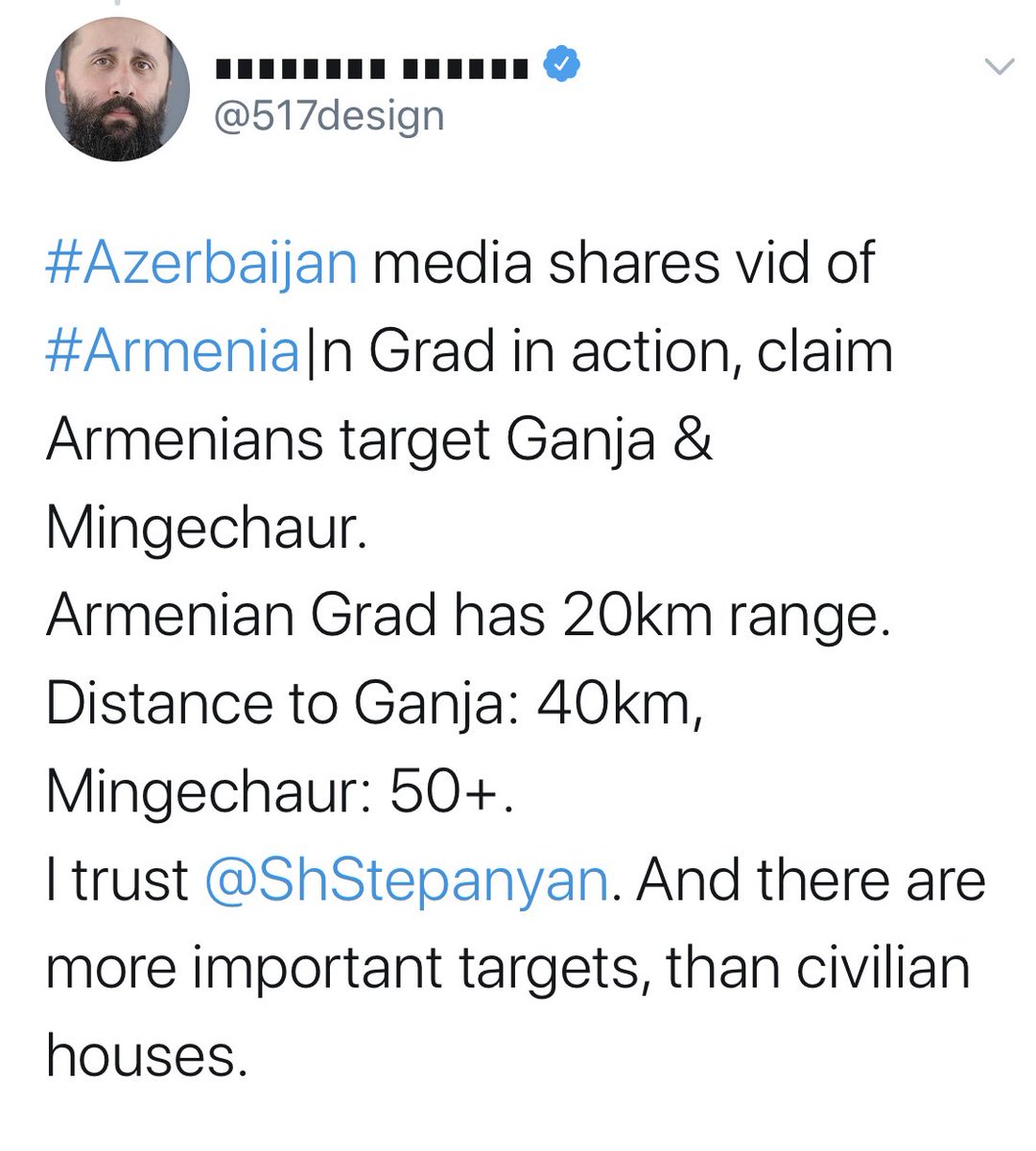 Here is  @517design analysis of the capabilities of Armenian Grad, which is what Azerbaijan is claiming what struck Ganja and Mingachevir, a critique of a video posted by Azerbaijani media 10/