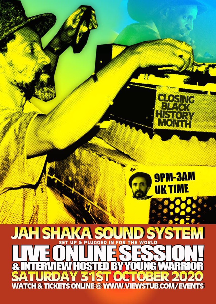 jahshakamusic's tweet photo. #JAHSHAKA SOUND SYSTEM LIVE ONLINE SESSION / SAT OCT 31 / 9pm-3am UK TIME https://t.co/8bnQyqfqAL