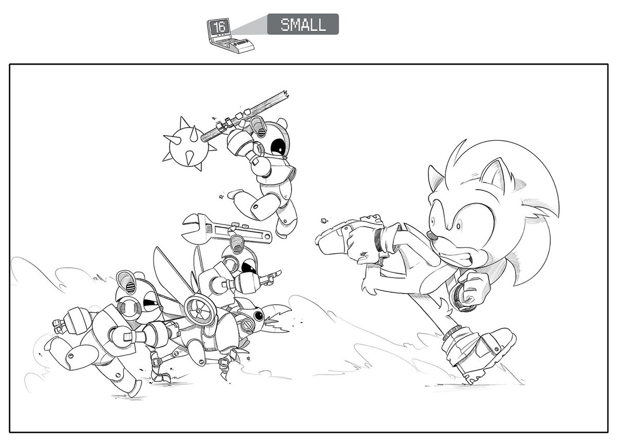 KnotholeTeam's tweet photo. KNOTHOLE THEATRE 2020
Day 16 - Small
We tried to warn him. We said the Robian Hamster maintenance crews were dangerous! But nooo, he didn't listen! He said they were too small to be a serious threat! 
#KNOTHOLE #SonicTheHedgehog #Robians #Cluck #GottaGoFast #SatAM #Sonictober2020 https://t.co/RM5ivZhXCM