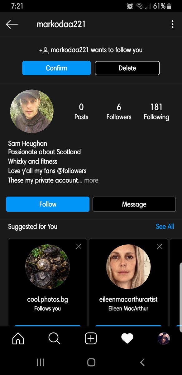 Just so you guys know there is a scam account on instagram pretending to be <a href="/SamHeughan/">Sam Heughan</a>  right now. Retweet so other's are aware.  <a href="/Outlander_STARZ/">Outlander Universe</a>