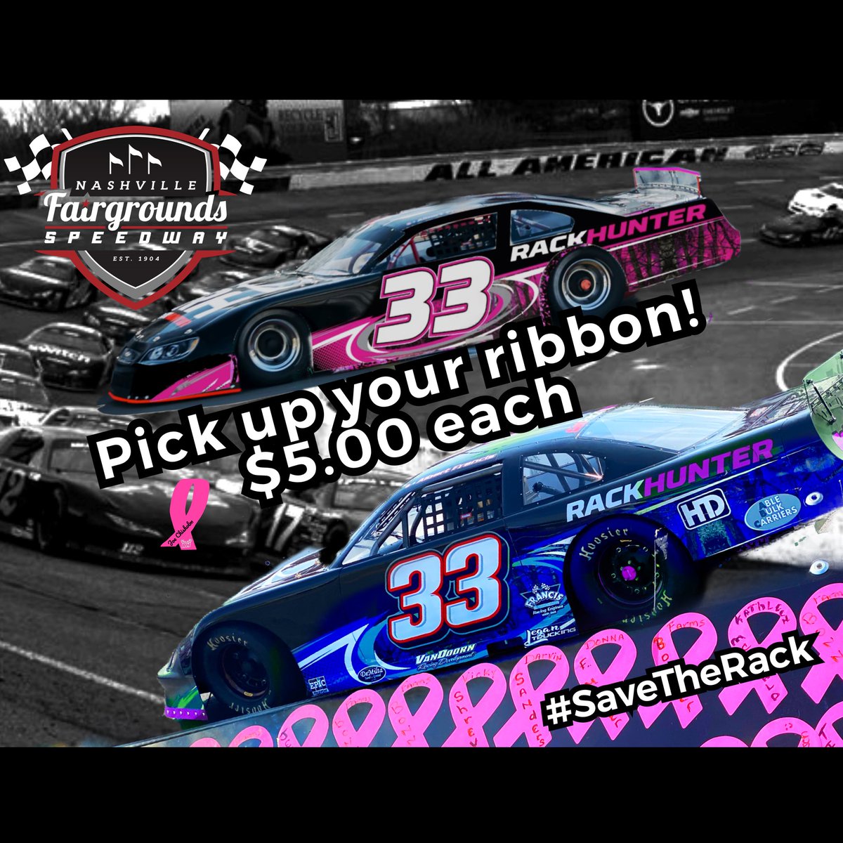 ARacing33's tweet photo. Heading to @RaceFairgrounds with all intentions of painting the town pink! #SaveTheRack #AllAmerican400 https://t.co/k5xkUj18Bc