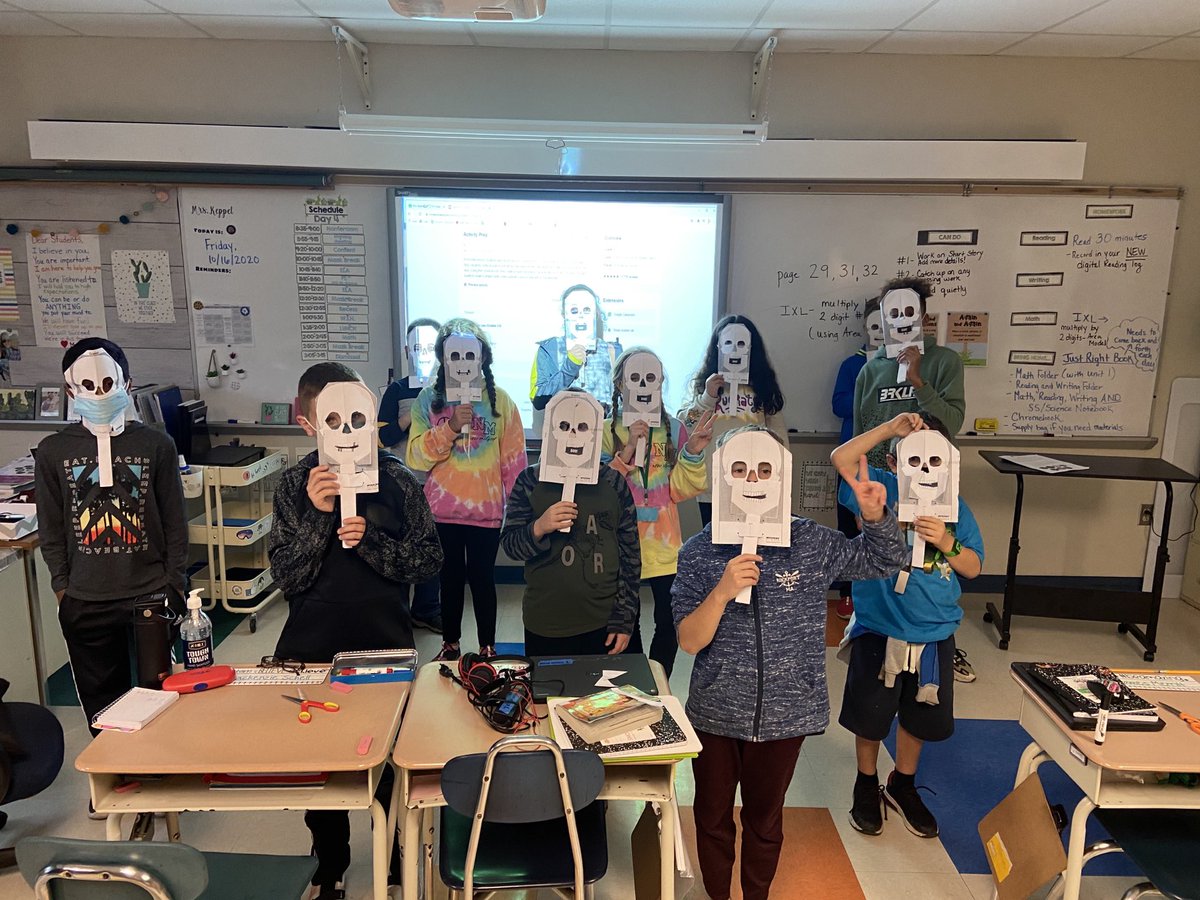Mystery Science, Friday Fun!! These 5th graders learned about the structure and function of their skulls, then created their own skull mask! 💀⁦<a href="/SNIS_CT/">Sarah Noble School</a>⁩